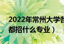 2022年常州大學各省招生計劃及招生人數(shù)（都招什么專業(yè)）