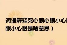 詞語(yǔ)解釋死心眼心眼小心眼是什么意思（詞語(yǔ)解釋死心眼心眼小心眼是啥意思）
