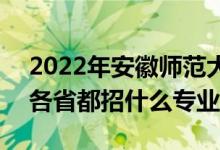 2022年安徽師范大學(xué)招生計劃及招生人數(shù)(各省都招什么專業(yè))