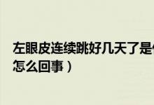 左眼皮連續(xù)跳好幾天了是什么預(yù)兆（左眼皮一直跳好幾天了怎么回事）