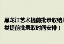 黑龍江藝術(shù)提前批錄取結(jié)果何時公布（2022黑龍江高考藝術(shù)類提前批錄取時間安排）