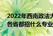 2022年西南政法大學招生計劃及招生人數（各省都招什么專業(yè)）