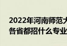 2022年河南師范大學招生計劃及招生人數(shù)（各省都招什么專業(yè)）