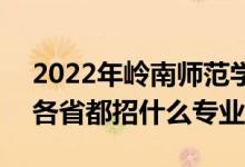 2022年嶺南師范學(xué)院招生計劃及招生人數(shù)(各省都招什么專業(yè))