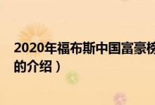 2020年福布斯中國富豪榜（關于2020年福布斯中國富豪榜的介紹）