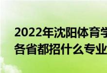 2022年沈陽(yáng)體育學(xué)院招生計(jì)劃及招生人數(shù)（各省都招什么專業(yè)）