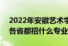 2022年安徽藝術(shù)學(xué)院招生計劃及招生人數(shù)（各省都招什么專業(yè)）