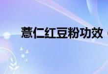薏仁紅豆粉功效（薏仁紅豆粉的作用）