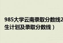 985大學云南錄取分數(shù)線2021年（2022年985大學在云南招生計劃及錄取分數(shù)線）