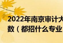 2022年南京審計大學各省招生計劃及招生人數(shù)（都招什么專業(yè)）
