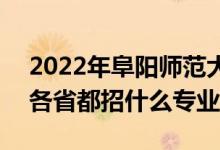 2022年阜陽(yáng)師范大學(xué)招生計(jì)劃及招生人數(shù)（各省都招什么專業(yè)）