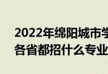 2022年綿陽(yáng)城市學(xué)院招生計(jì)劃及招生人數(shù)（各省都招什么專業(yè)）