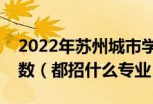 2022年蘇州城市學(xué)院各省招生計劃及招生人數(shù)（都招什么專業(yè)）