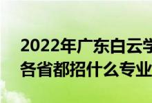 2022年廣東白云學(xué)院招生計(jì)劃及招生人數(shù)（各省都招什么專業(yè)）