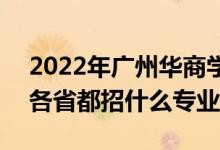 2022年廣州華商學(xué)院招生計劃及招生人數(shù)（各省都招什么專業(yè)）
