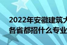 2022年安徽建筑大學(xué)招生計劃及招生人數(shù)（各省都招什么專業(yè)）
