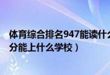 體育綜合排名947能讀什么學(xué)校（2022健康服務(wù)與管理480分能上什么學(xué)校）