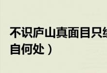不識(shí)廬山真面目只緣身在此山中什么意思（出自何處）