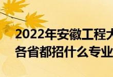 2022年安徽工程大學(xué)招生計(jì)劃及招生人數(shù)（各省都招什么專業(yè)）