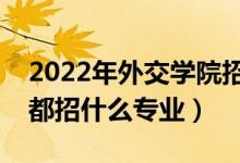 2022年外交學(xué)院招生計劃及招生人數(shù)（各省都招什么專業(yè)）