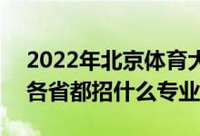 2022年北京體育大學(xué)招生計劃及招生人數(shù)（各省都招什么專業(yè)）