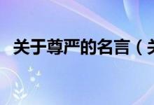 關(guān)于尊嚴(yán)的名言（關(guān)于尊嚴(yán)的名言有哪些）
