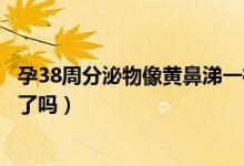 孕38周分泌物像黃鼻涕一樣（孕晚期分泌物像黃鼻涕是要生了嗎）
