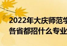 2022年大慶師范學(xué)院招生計劃及招生人數(shù)（各省都招什么專業(yè)）