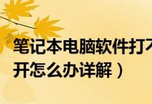 筆記本電腦軟件打不開怎么辦（電腦軟件打不開怎么辦詳解）