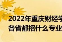 2022年重慶財經(jīng)學(xué)院招生計劃及招生人數(shù)（各省都招什么專業(yè)）
