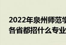 2022年泉州師范學(xué)院招生計(jì)劃及招生人數(shù)（各省都招什么專業(yè)）
