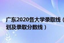 廣東2020各大學(xué)錄取線(xiàn)（2022年雙一流大學(xué)在廣東招生計(jì)劃及錄取分?jǐn)?shù)線(xiàn)）