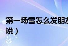 第一場(chǎng)雪怎么發(fā)朋友圈（下雪了發(fā)朋友圈怎么說(shuō)）