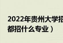 2022年貴州大學(xué)招生計劃及招生人數(shù)（各省都招什么專業(yè)）