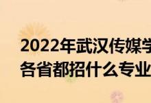 2022年武漢傳媒學(xué)院招生計劃及招生人數(shù)（各省都招什么專業(yè)）