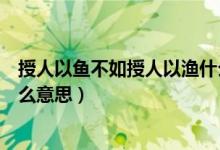 授人以魚(yú)不如授人以漁什么意思（授人以魚(yú)不如授人以漁什么意思）