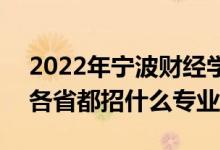 2022年寧波財(cái)經(jīng)學(xué)院招生計(jì)劃及招生人數(shù)（各省都招什么專業(yè)）