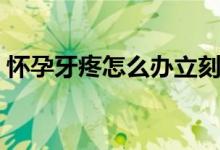 懷孕牙疼怎么辦立刻止疼（懷孕牙疼怎么辦）