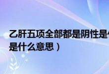 乙肝五項全部都是陰性是什么意思（查的乙肝五項都是陰性是什么意思）