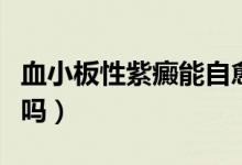 血小板性紫癜能自愈嗎（血小板性紫癜能根治嗎）