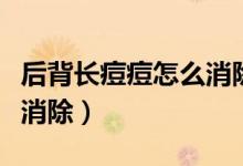 后背長痘痘怎么消除小妙招（后背長痘痘怎么消除）