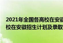 2021年全國(guó)各高校在安徽錄取分?jǐn)?shù)線（2022年全國(guó)各大高校在安徽招生計(jì)劃及錄取分?jǐn)?shù)線）