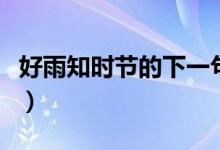 好雨知時(shí)節(jié)的下一句（好雨知時(shí)節(jié)后面是什么）