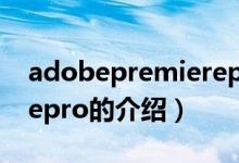 adobepremierepro（關于adobepremierepro的介紹）