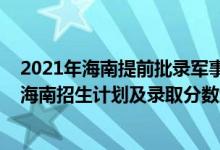 2021年海南提前批錄軍事院校（2022年全國提前批軍校在海南招生計(jì)劃及錄取分?jǐn)?shù)線）