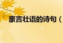 豪言壯語的詩句（表達(dá)豪言壯語的詩句）