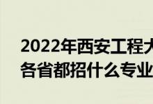 2022年西安工程大學(xué)招生計(jì)劃及招生人數(shù)（各省都招什么專業(yè)）