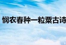 憫農(nóng)春種一粒粟古詩(shī)意思（憫農(nóng)春種一粒粟）