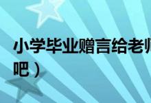小學(xué)畢業(yè)贈言給老師內(nèi)容（大家一起來了解下吧）