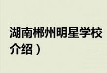 湖南郴州明星學校（關(guān)于湖南郴州明星學校的介紹）